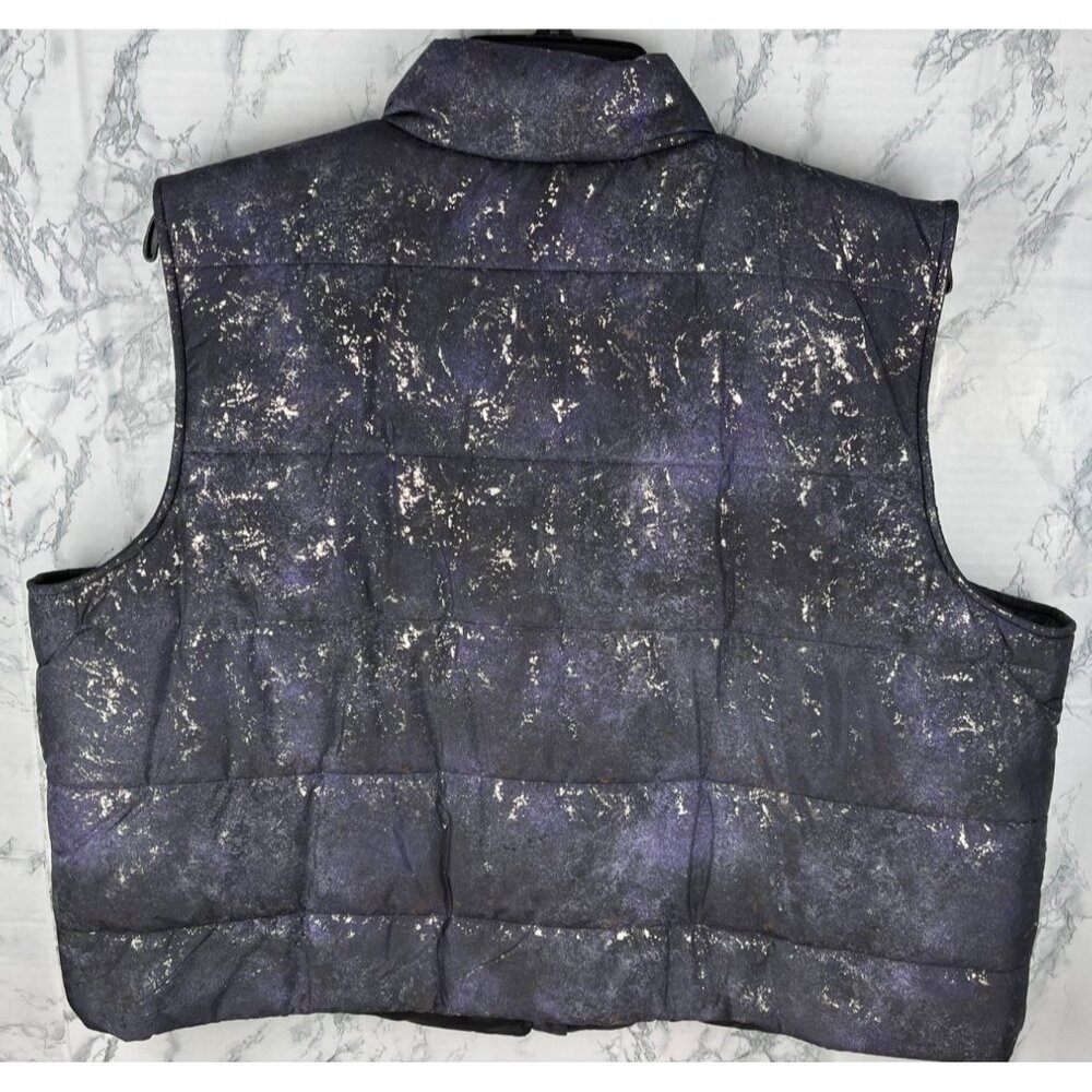 ID Ideology Womens Puffer Vest 3X Deep Black, purple with Speckle foil design - Picture 2 of 9